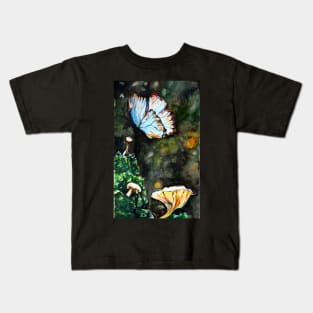 Butterfly and the Mushroom Patch Kids T-Shirt